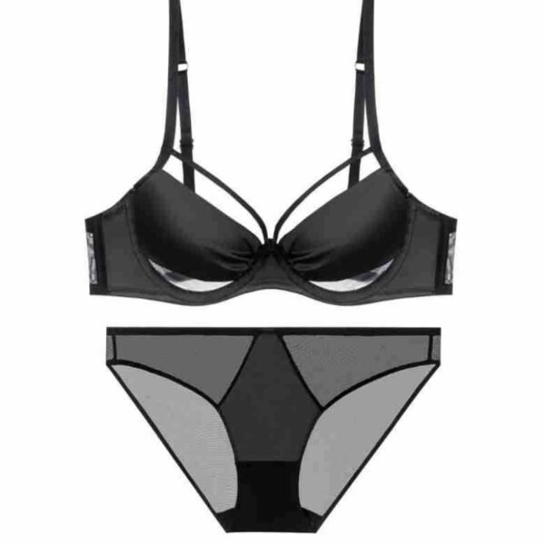 Sexy lace embroidered bra lingerie thin style gathered comfortable French bra set brassier and panties