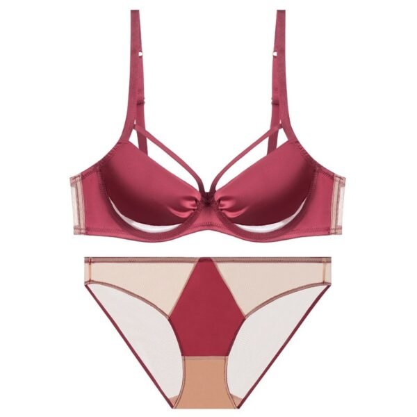 Sexy lace embroidered bra lingerie thin style gathered comfortable French bra set brassier and panties