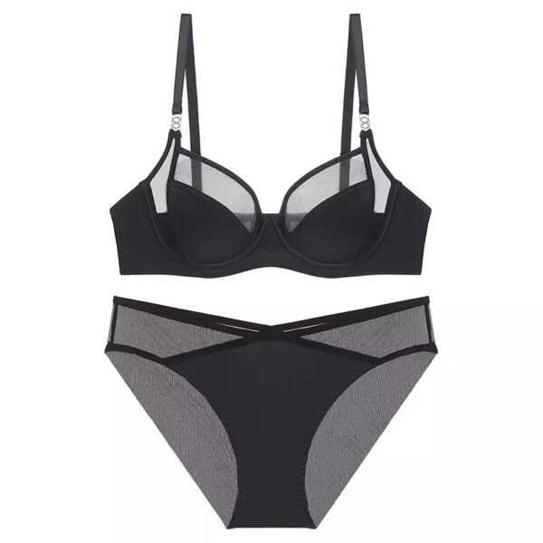 Sexy lace embroidered bra lingerie thin style gathered comfortable French bra set brassier and panties