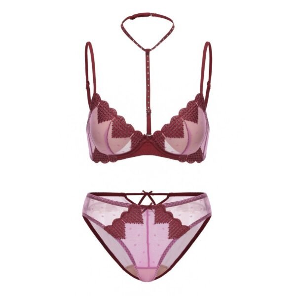 Sexy lace embroidered bra lingerie thin style gathered comfortable French bra set brassier and panties